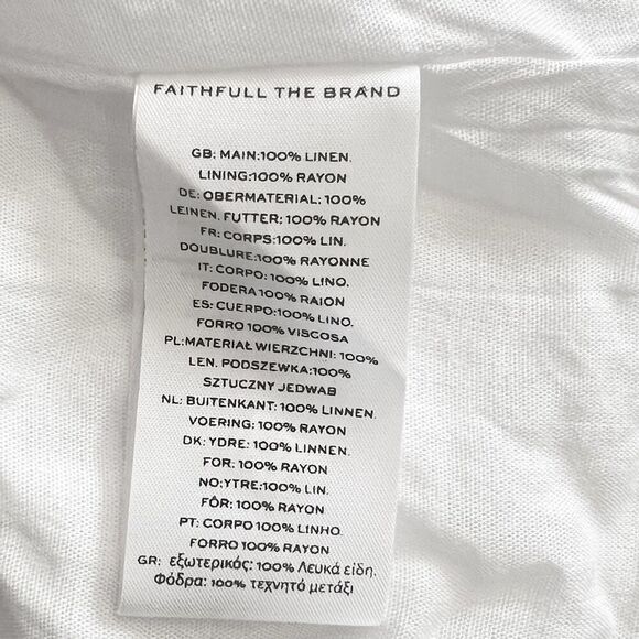 Faithfull The Brand Almero Mini Dress - Plain White Size 6 Boho Linen NWT - Picture 15 of 16